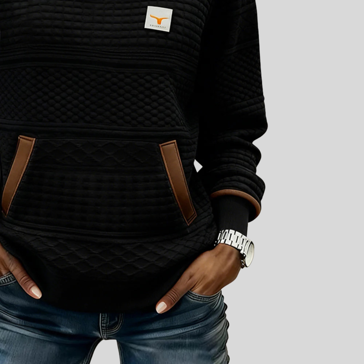 Jersey de punto con bolsillo y detalles en contraste