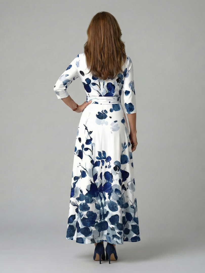 Vestido midi cruzado con estampado floral