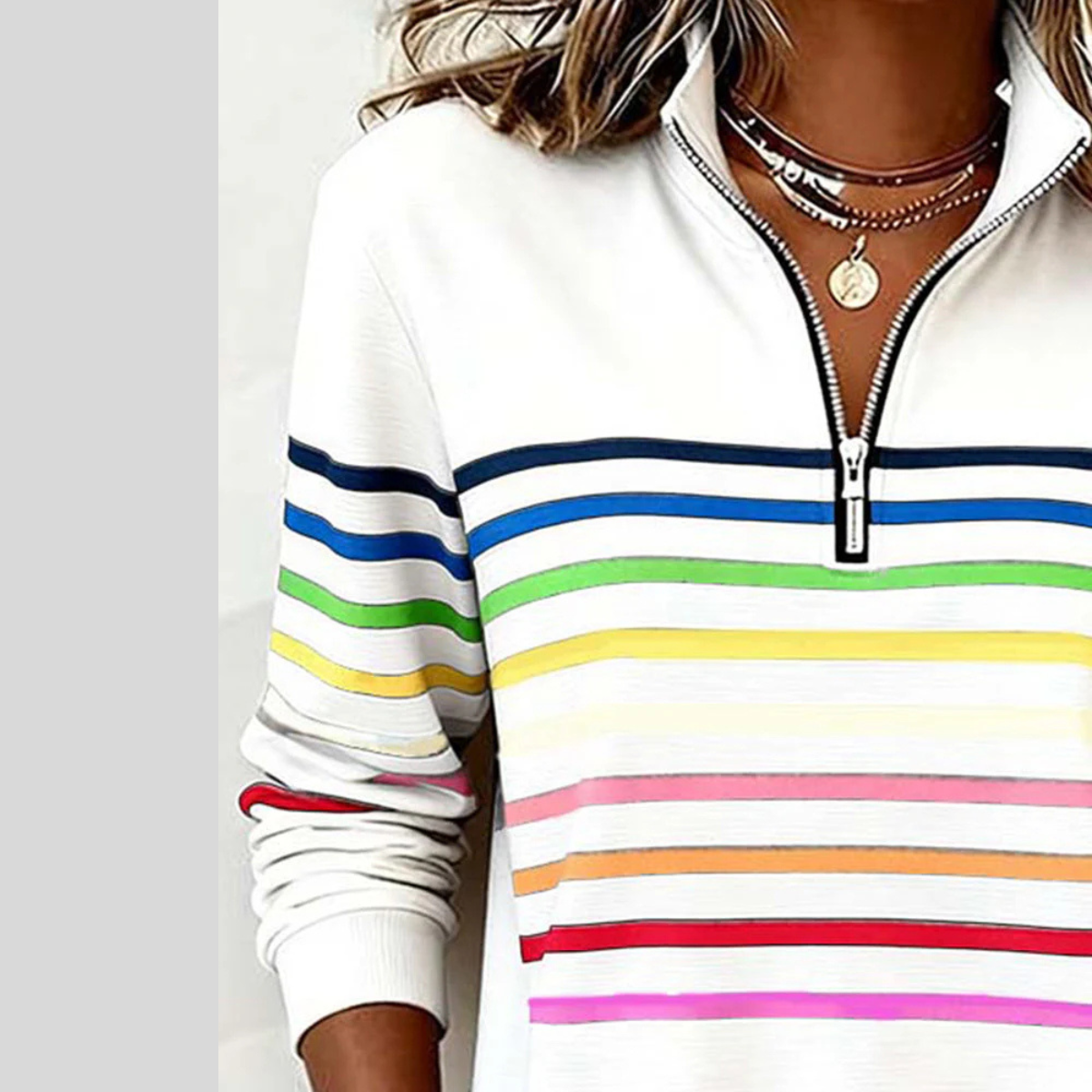 Jersey de punto con cuello y cremallera