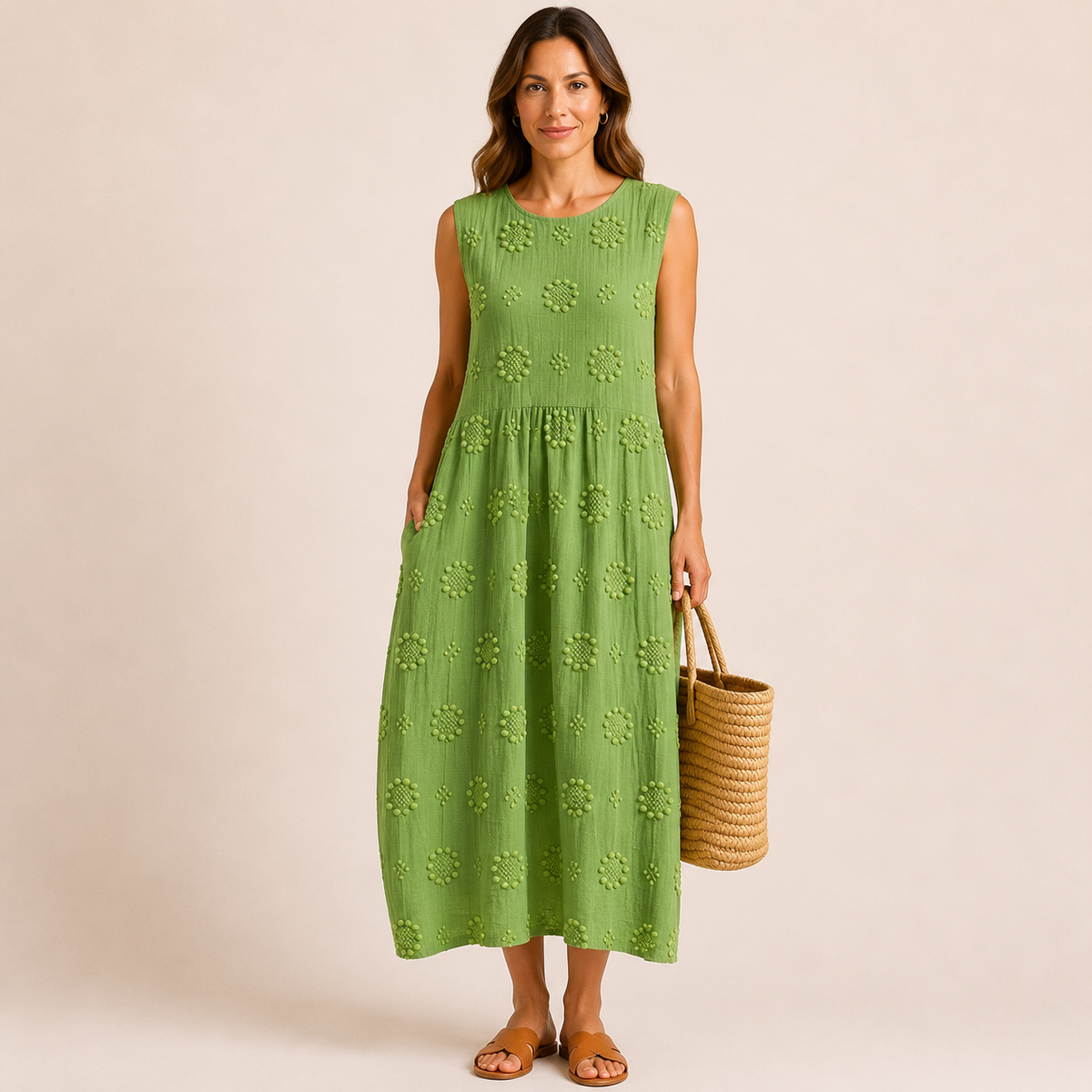 Vestido midi con estampado floral