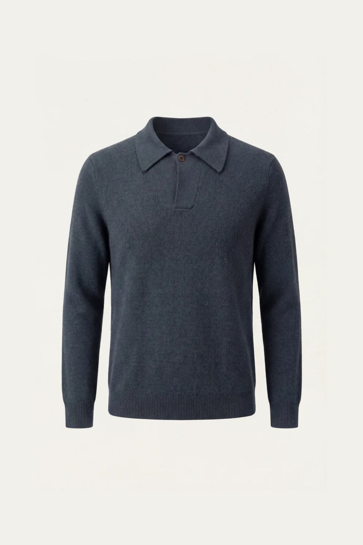 Ario City Polo Grey | Long-Sleeve Knit Polo