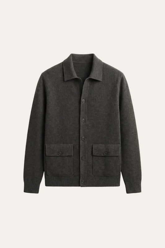 Miliano Cardigan Grey | Knit Cardigan with Chest Pockets