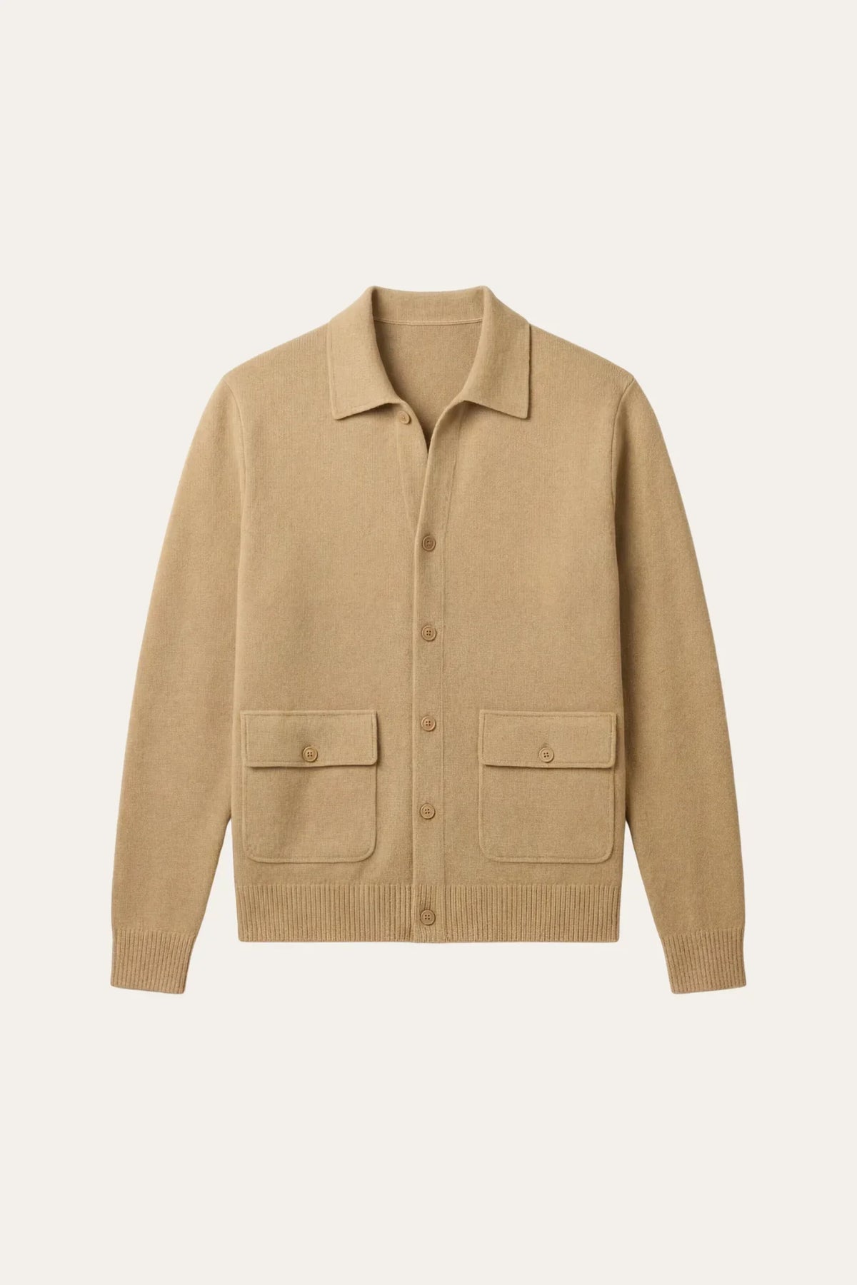 Miliano Cardigan Camel | Knit Cardigan with Chest Pockets