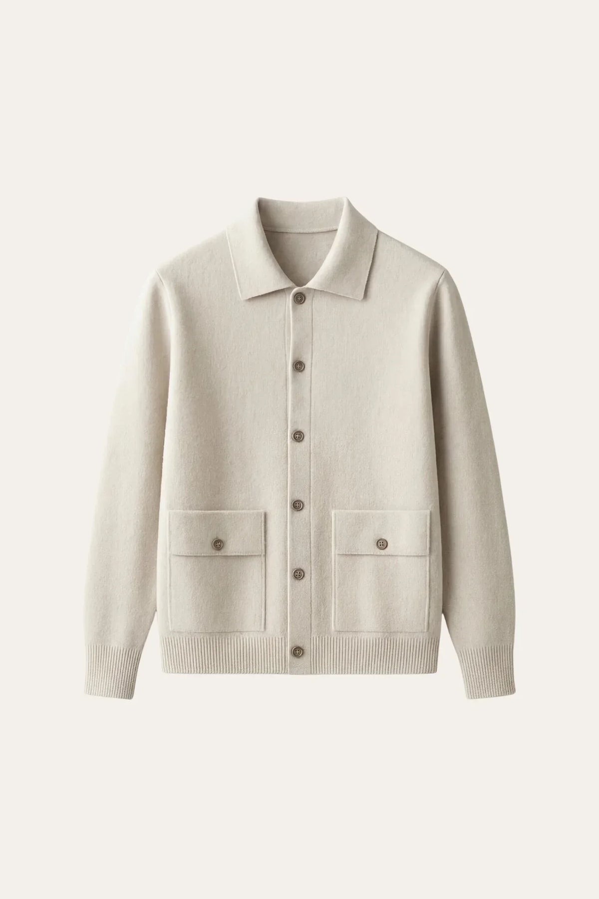 Miliano Cardigan Ivory | Knit Cardigan with Chest Pockets