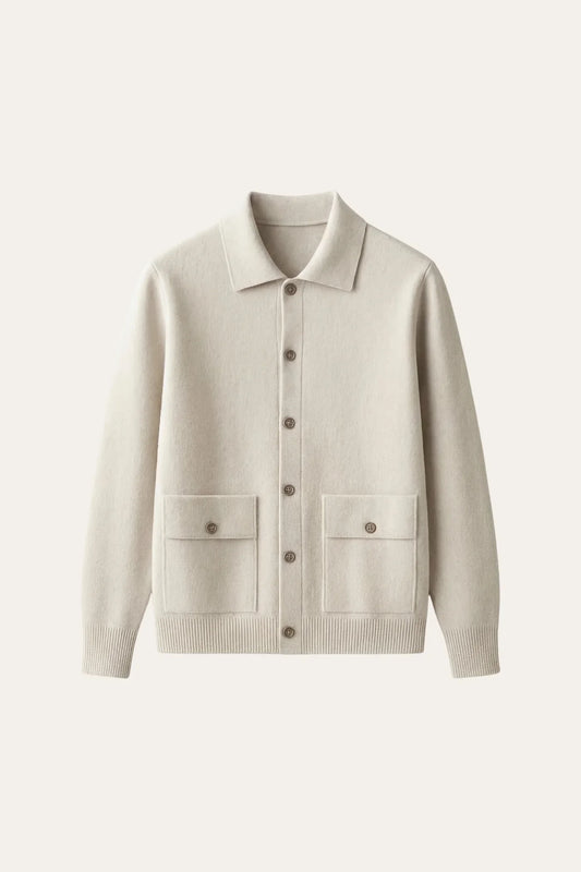 Miliano Cardigan Ivory | Knit Cardigan with Chest Pockets