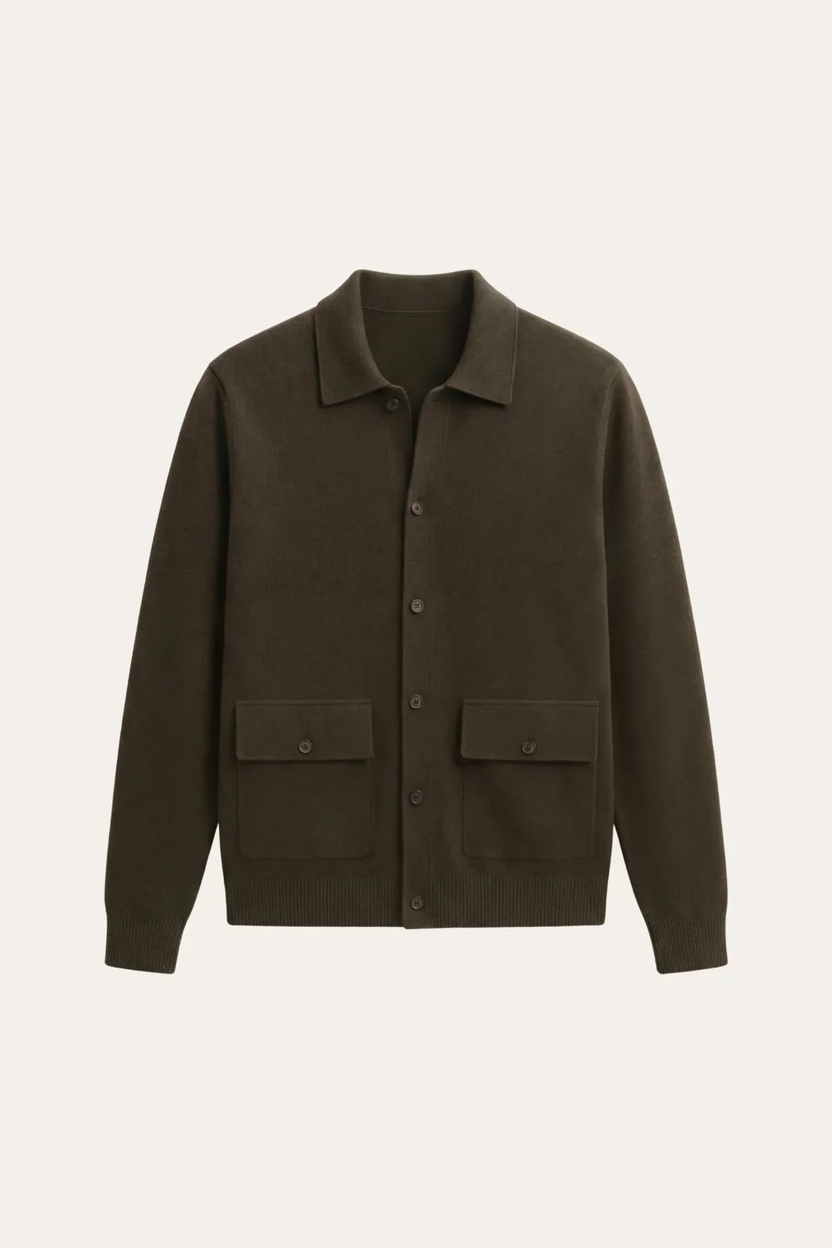 Miliano Cardigan Olive Green | Knit Cardigan with Chest Pockets
