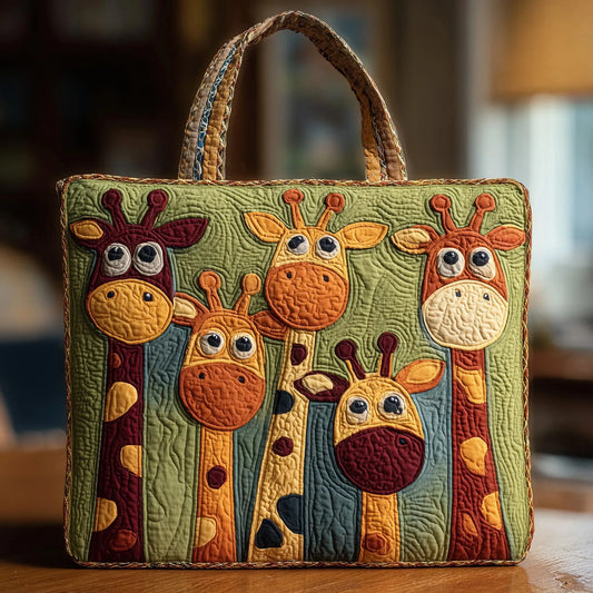 Bolso acolchado con jirafas multicolor