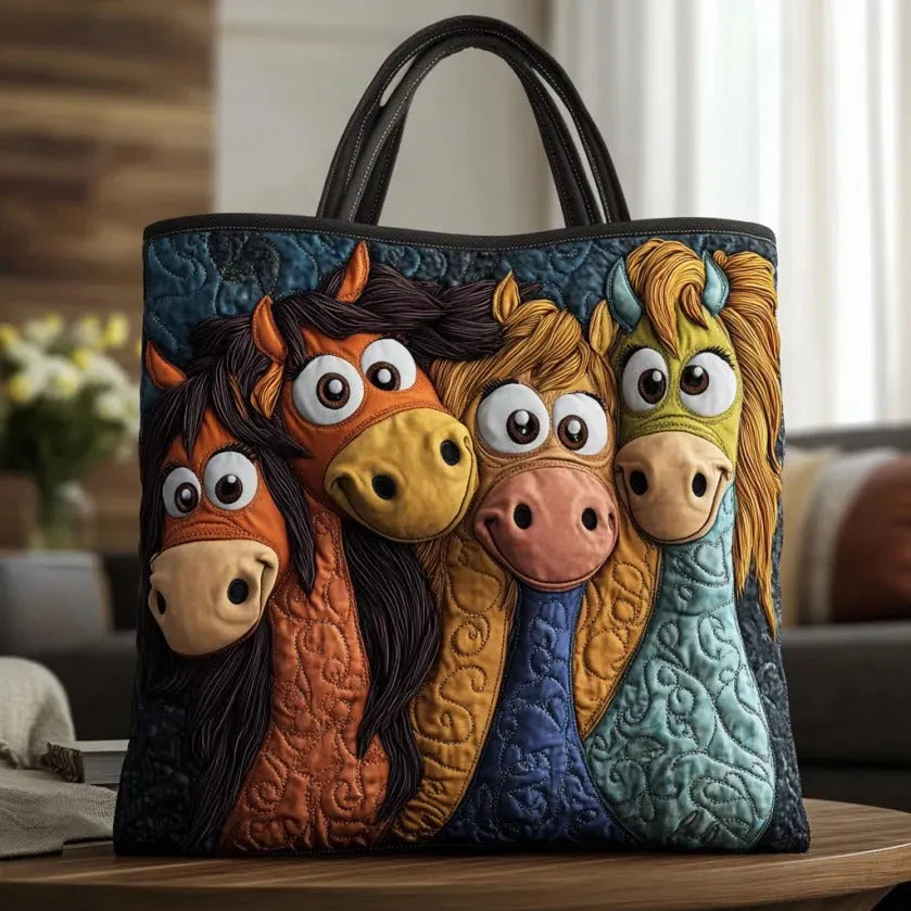 Bolso acolchado con cuatro ponis mágicos