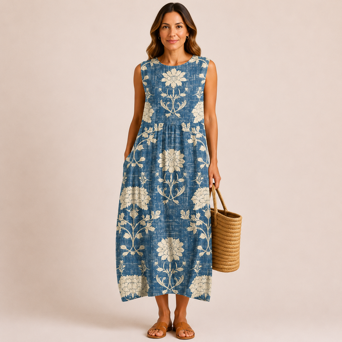 Vestido midi bohémio