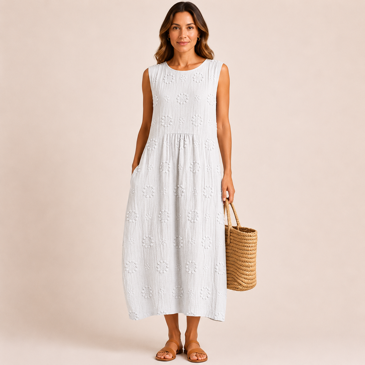 Vestido midi con estampado floral
