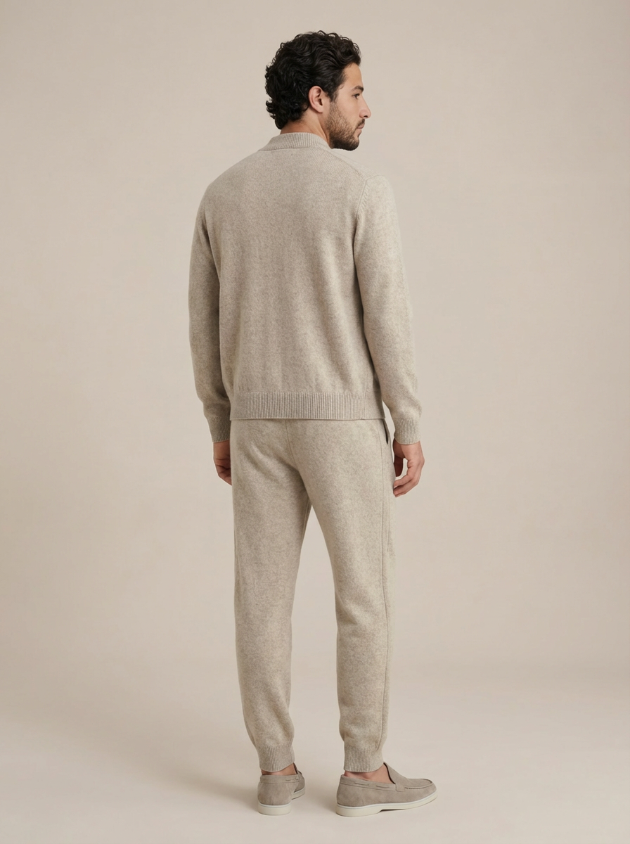 Norio Signature Set Beige | Two-Piece Knit Set