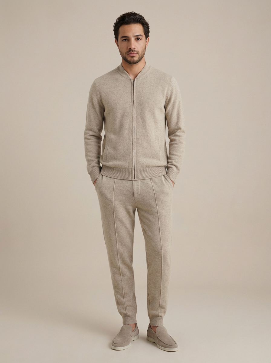 Norio Signature Set Beige | Two-Piece Knit Set