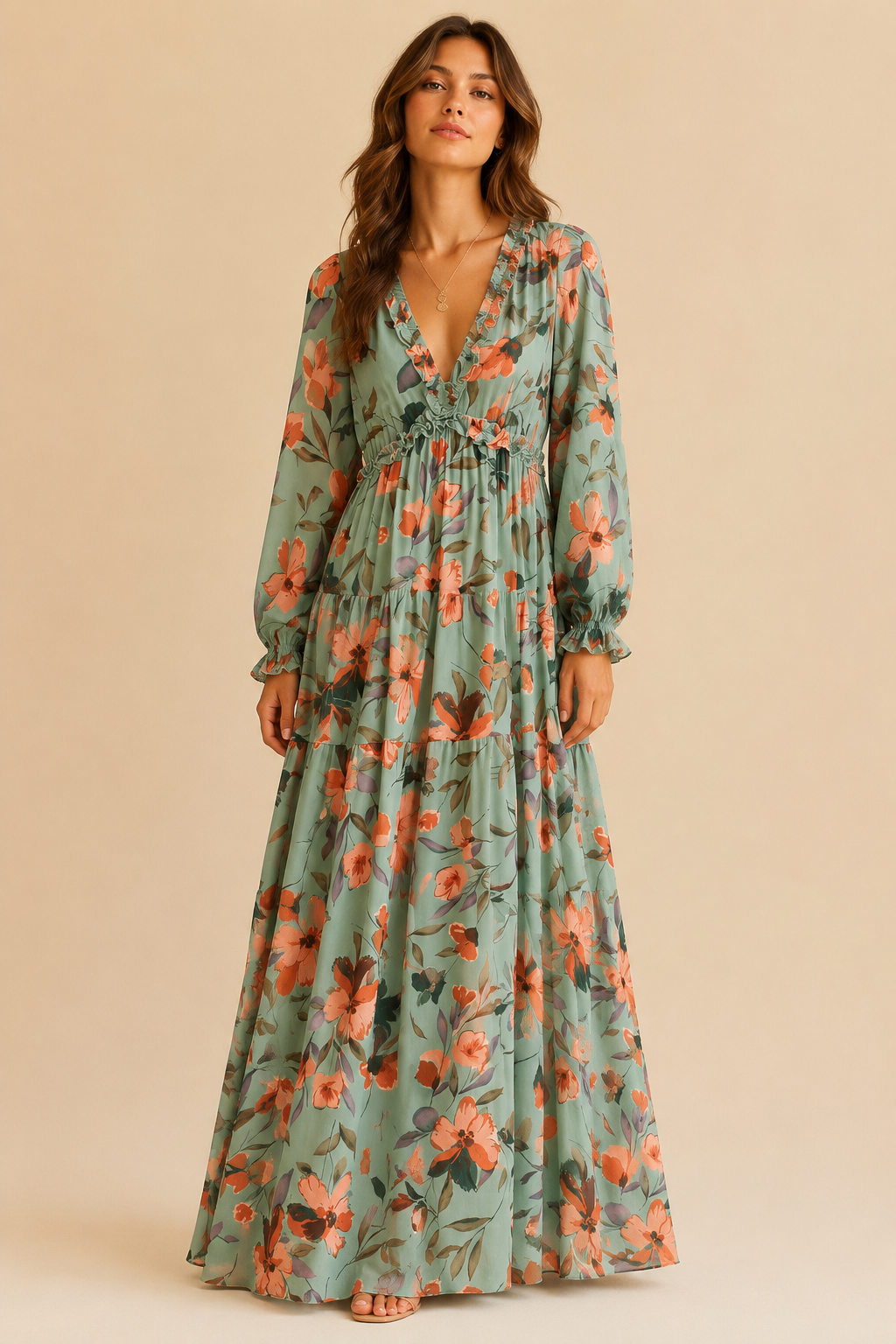 Vestido de flores romántico