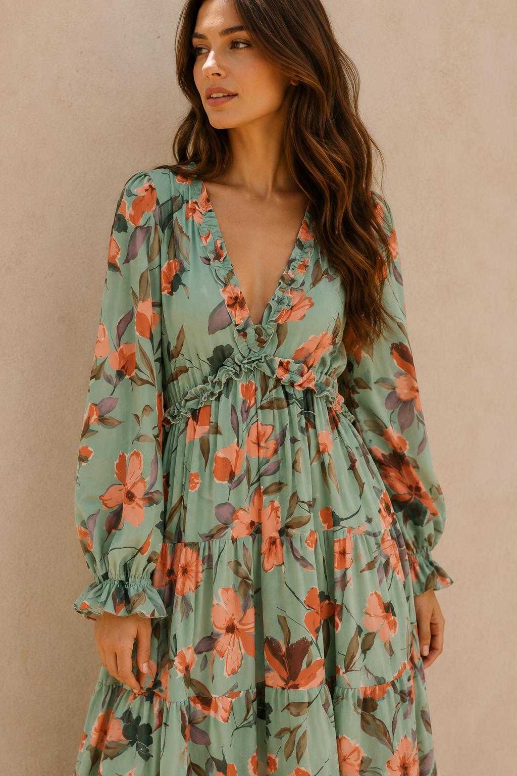 Vestido de flores romántico