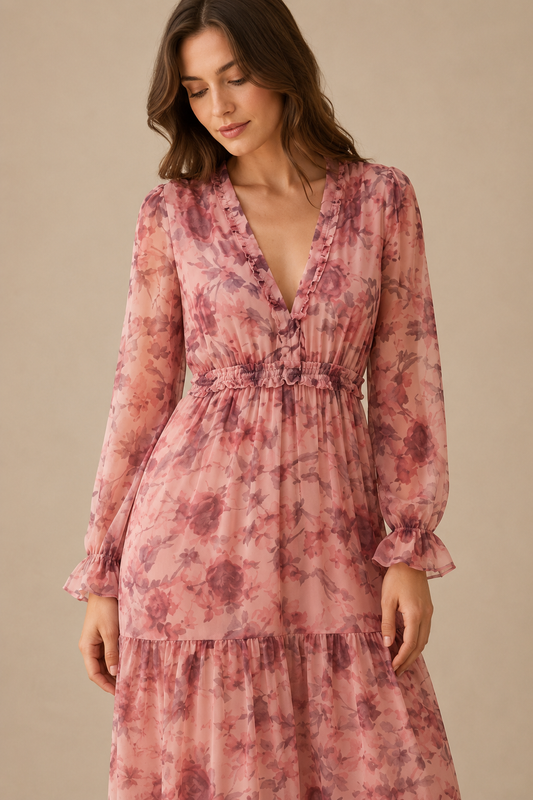 Vestido de flores romántico
