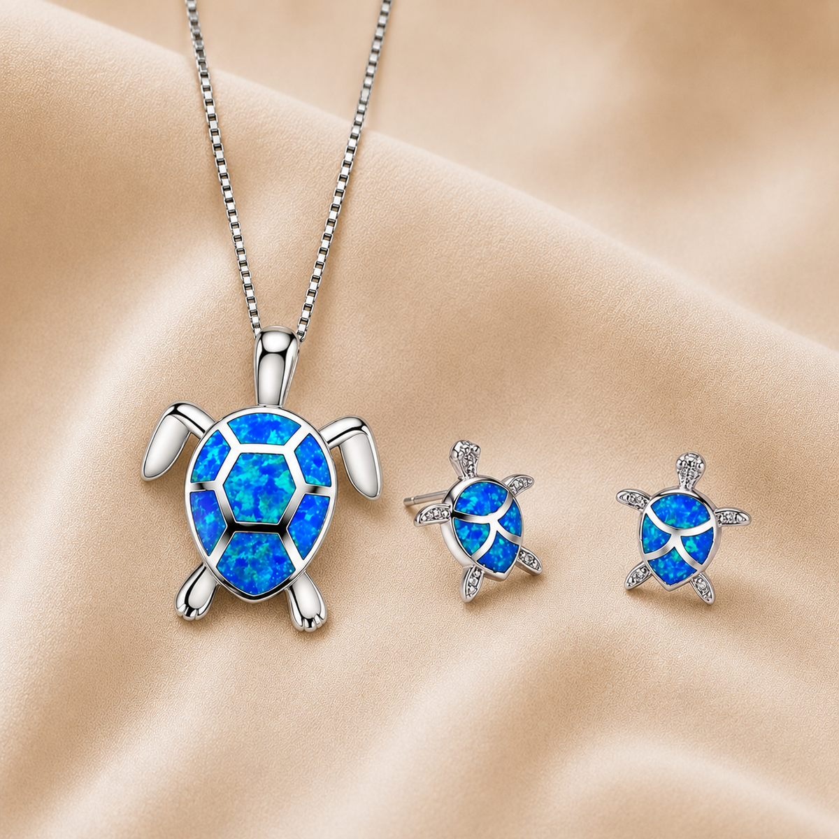 Conjunto de collar y pendientes de tortuga marina
