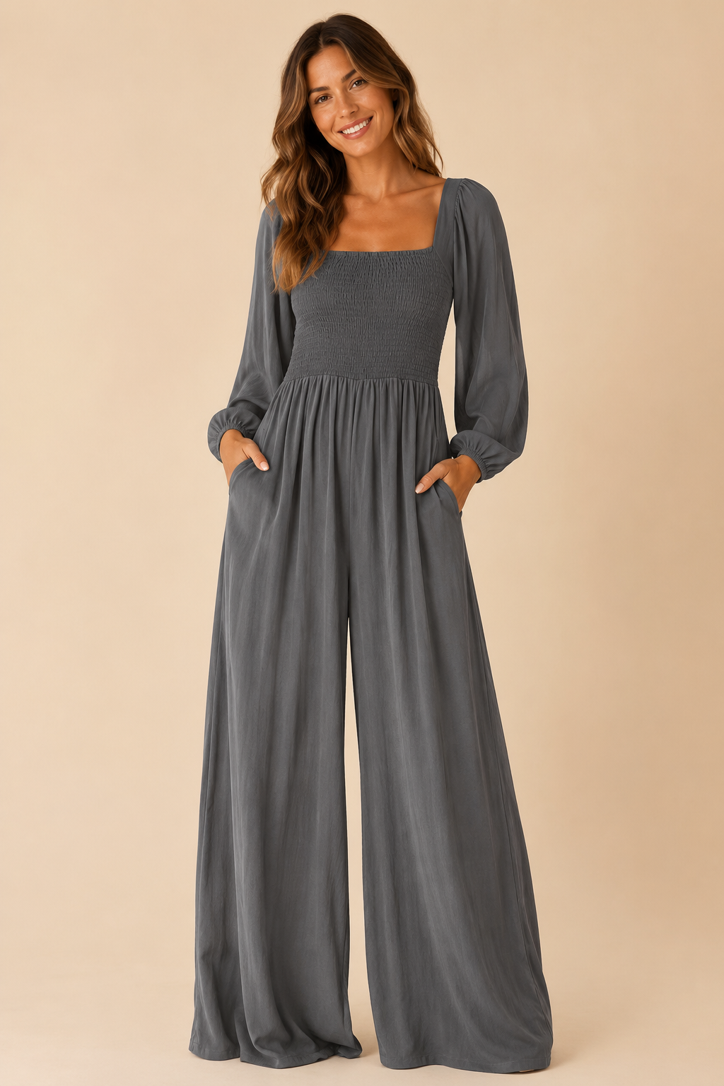 Mono elegante de pierna ancha