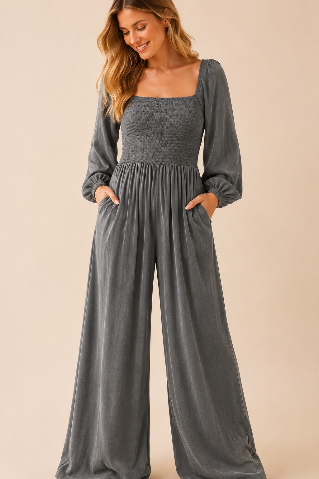 Mono elegante de pierna ancha