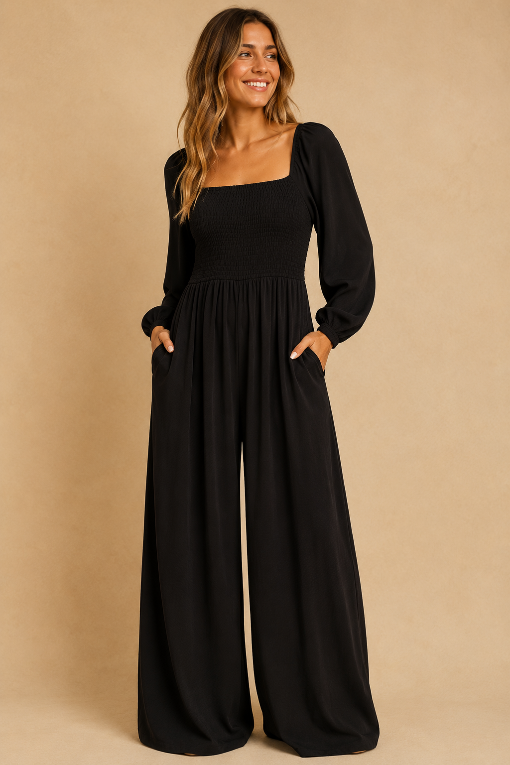Mono elegante de pierna ancha