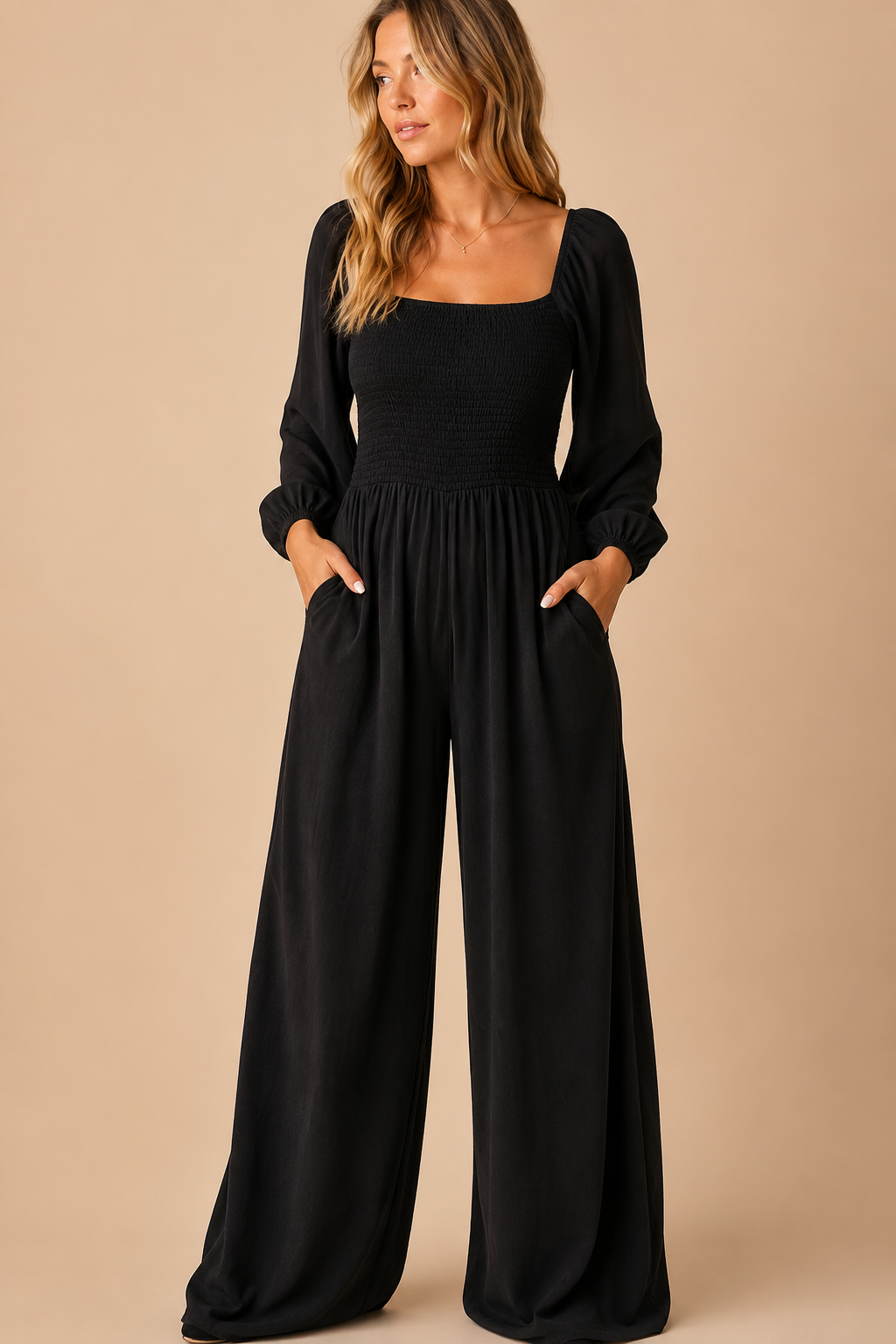 Mono elegante de pierna ancha