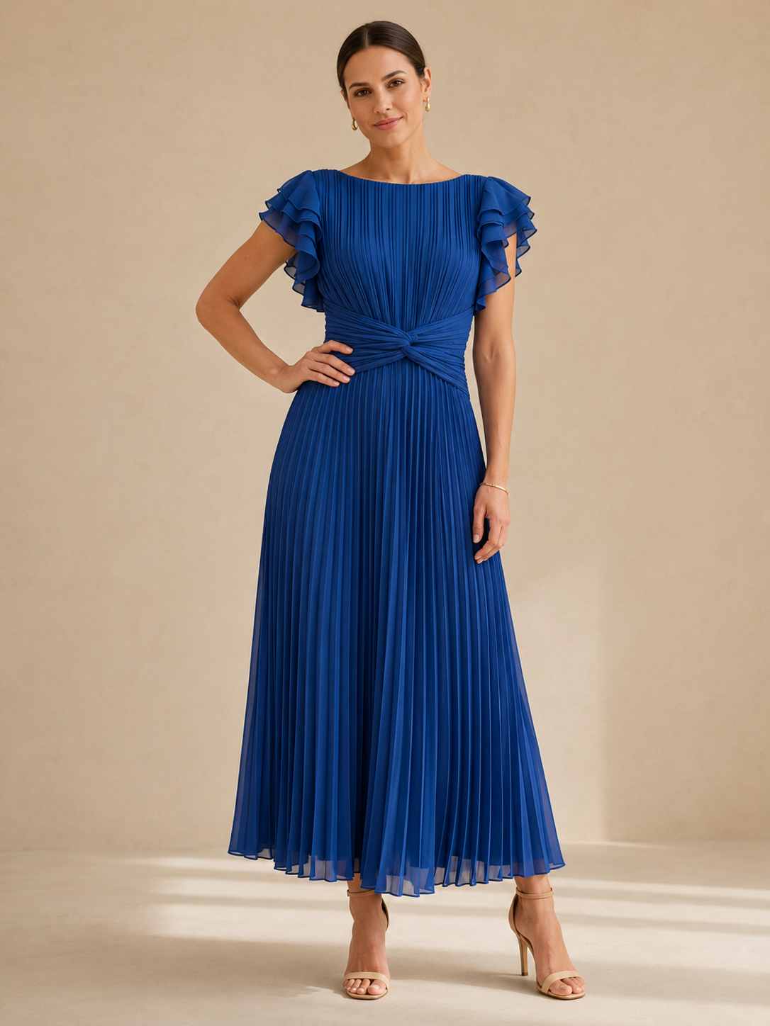 Vestido largo plisado