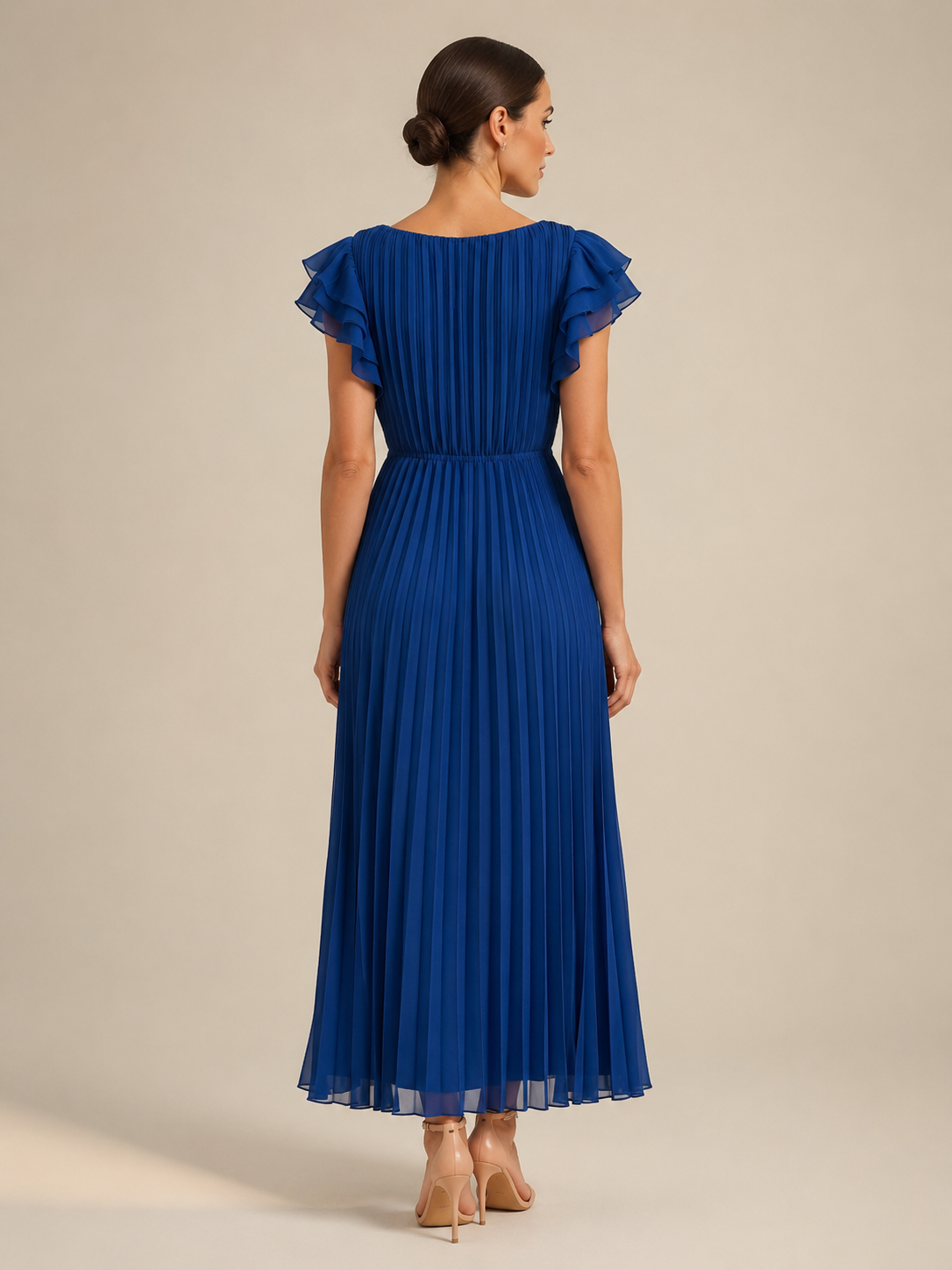 Vestido largo plisado