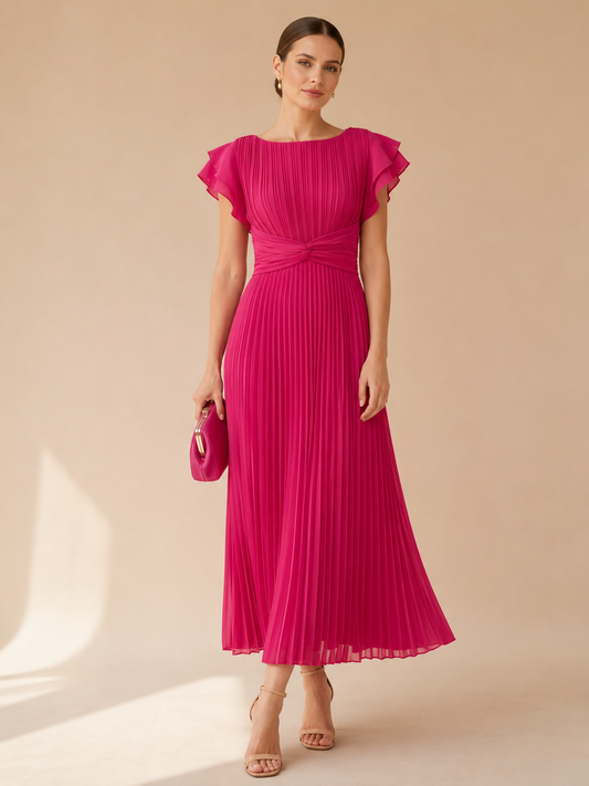 Vestido largo plisado