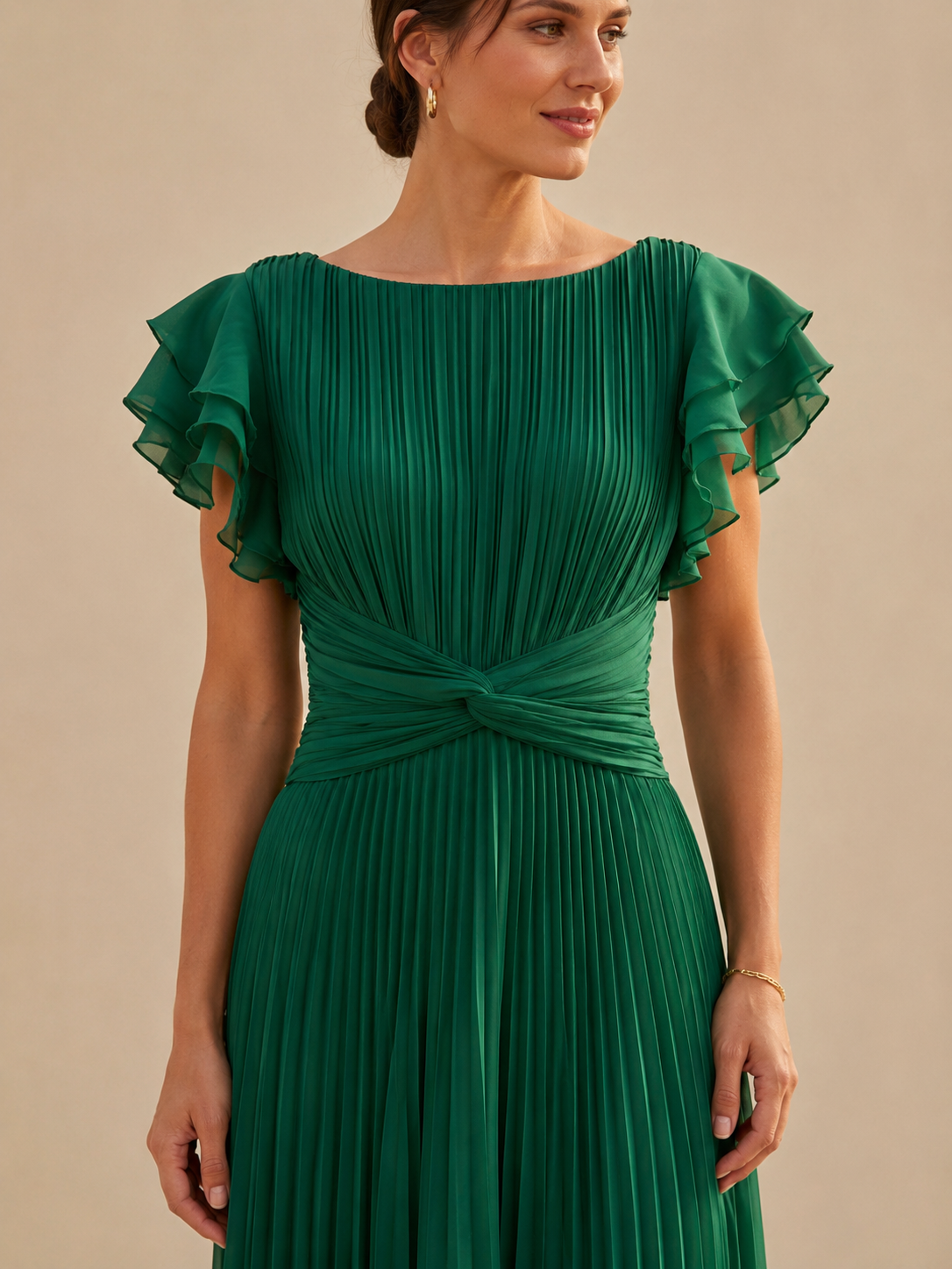 Vestido largo plisado