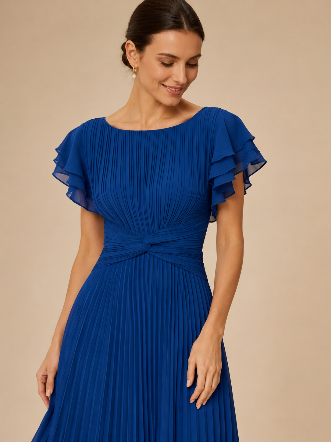 Vestido largo plisado