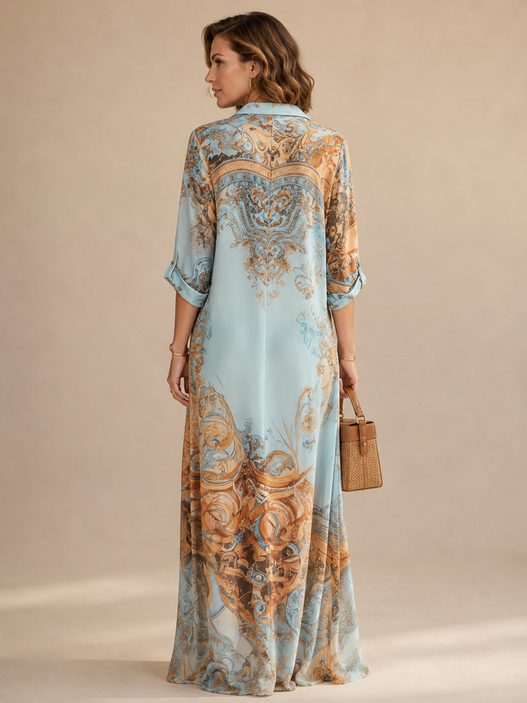 Vestido camisero mediterráneo