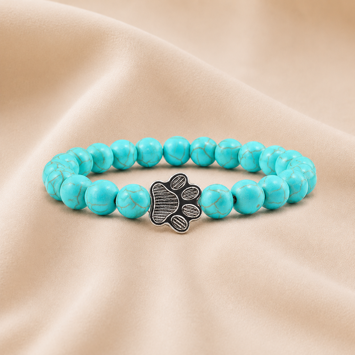 Pulsera de cuentas con encanto de pata