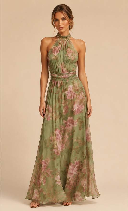 Vestido largo de flores