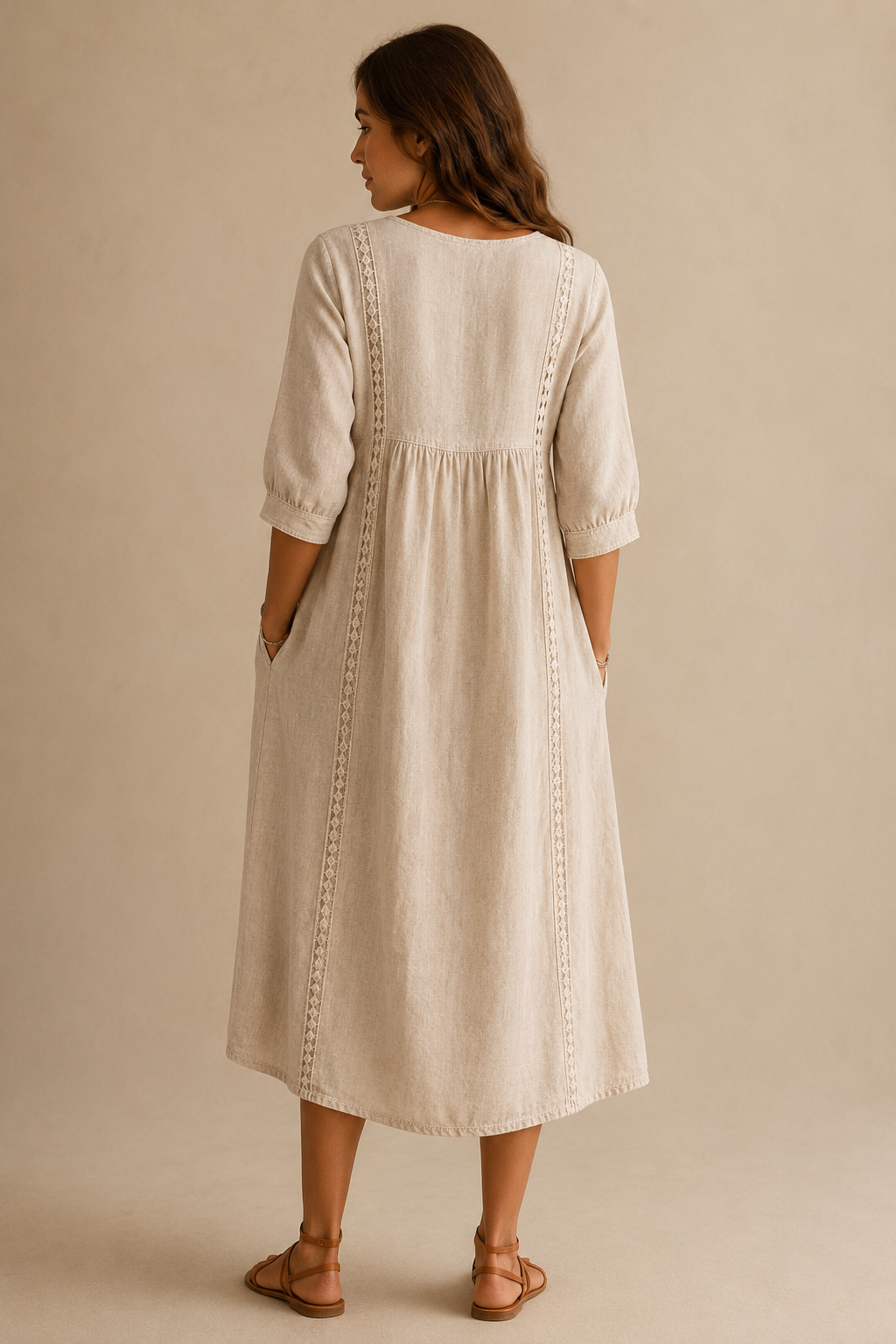Vestido midi de lino