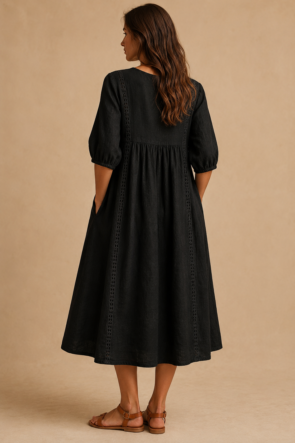 Vestido midi de lino