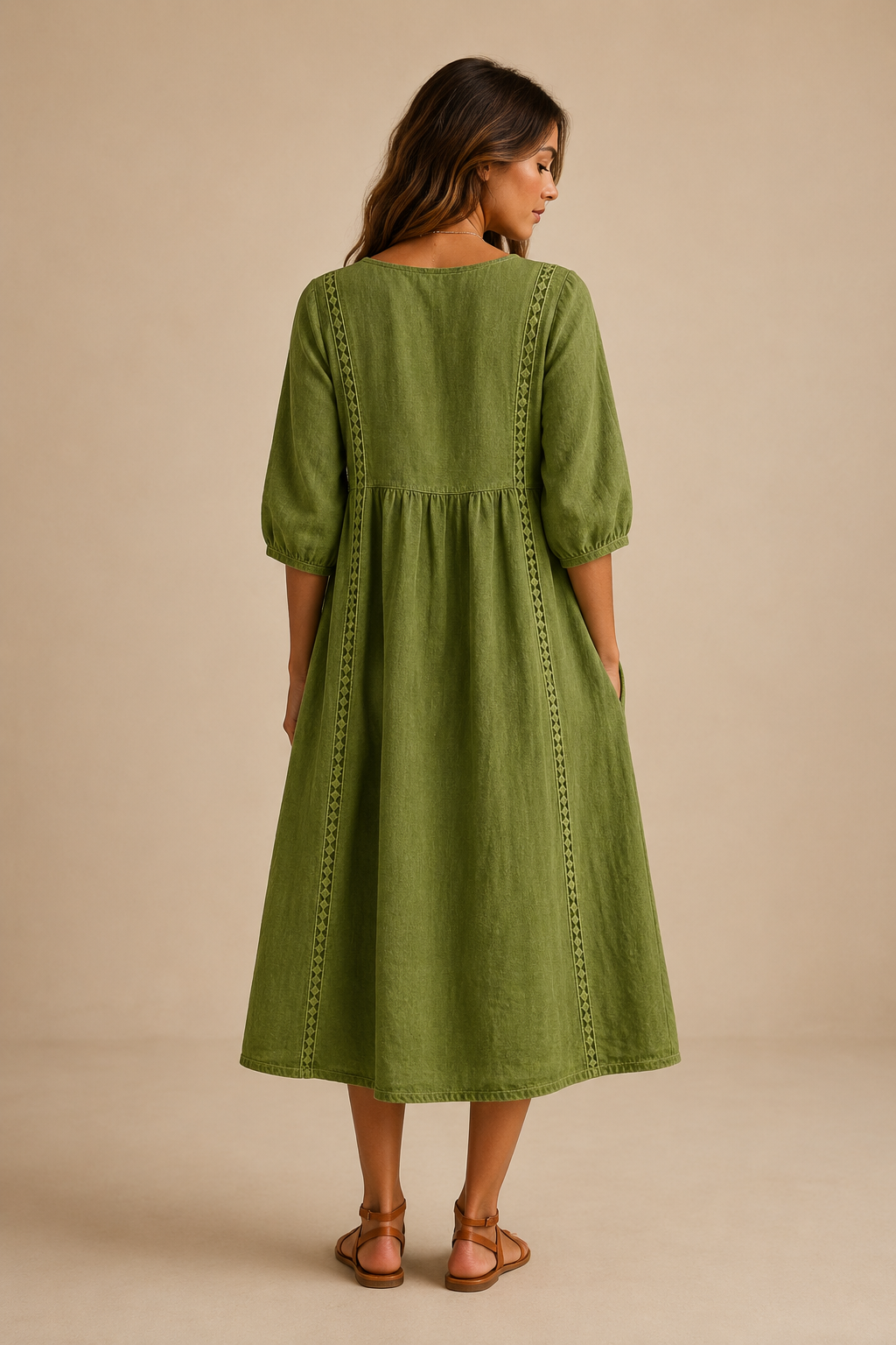 Vestido midi de lino