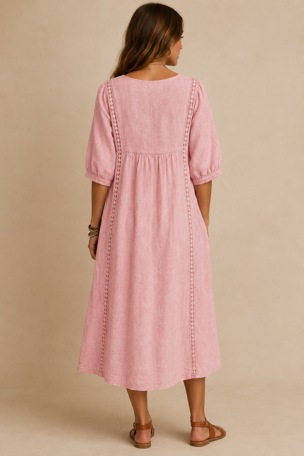 Vestido midi de lino