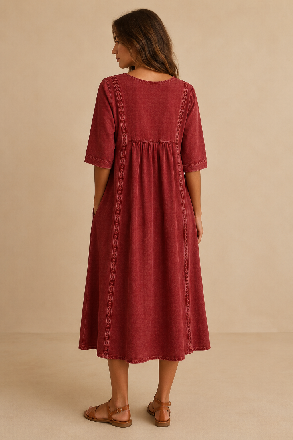 Vestido midi de lino