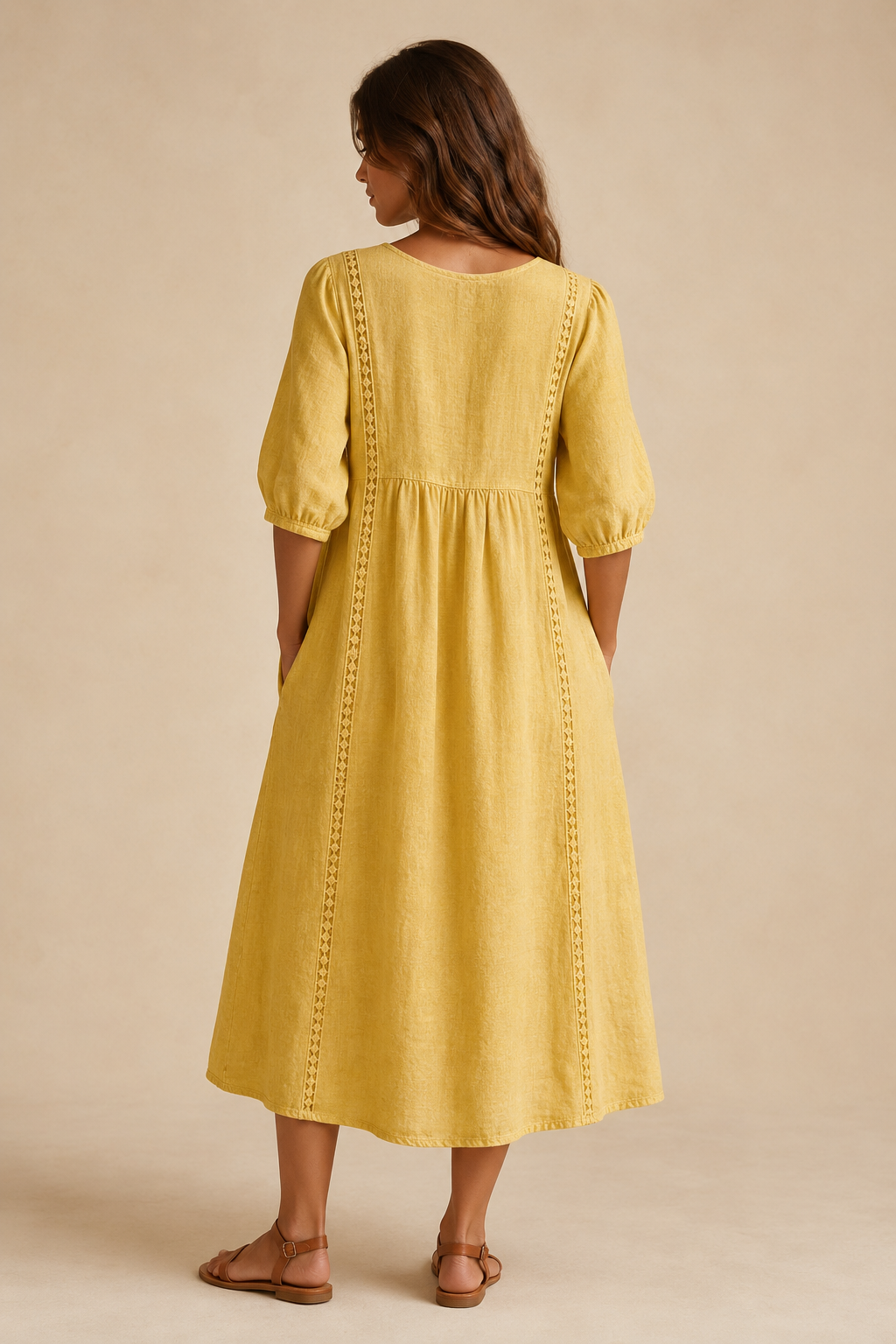 Vestido midi de lino