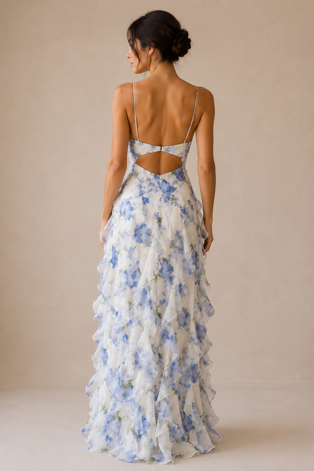 Vestido midi con volantes