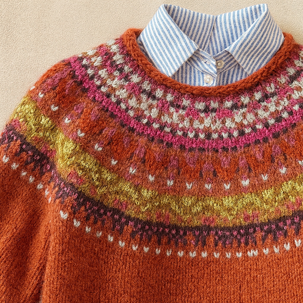 Suéter Jacquard Terracota