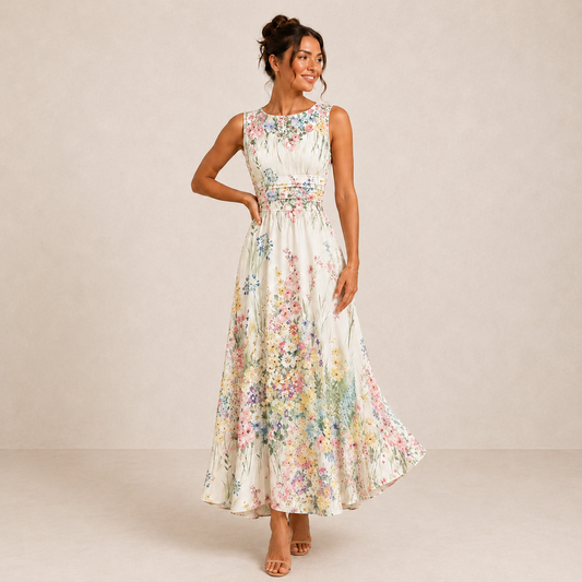 Vestido midi con detalles de encaje