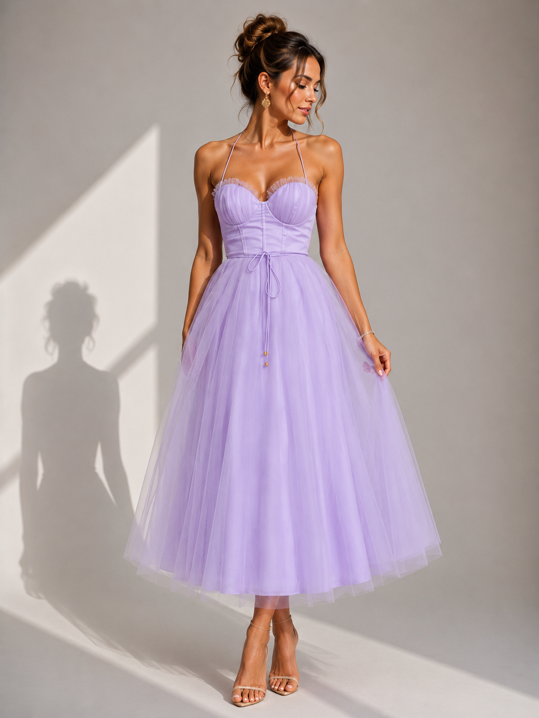 Vestido midi con escote envolvente