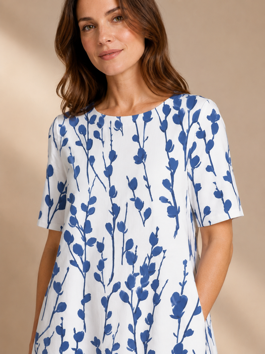Vestido midi fluido con estampado floral