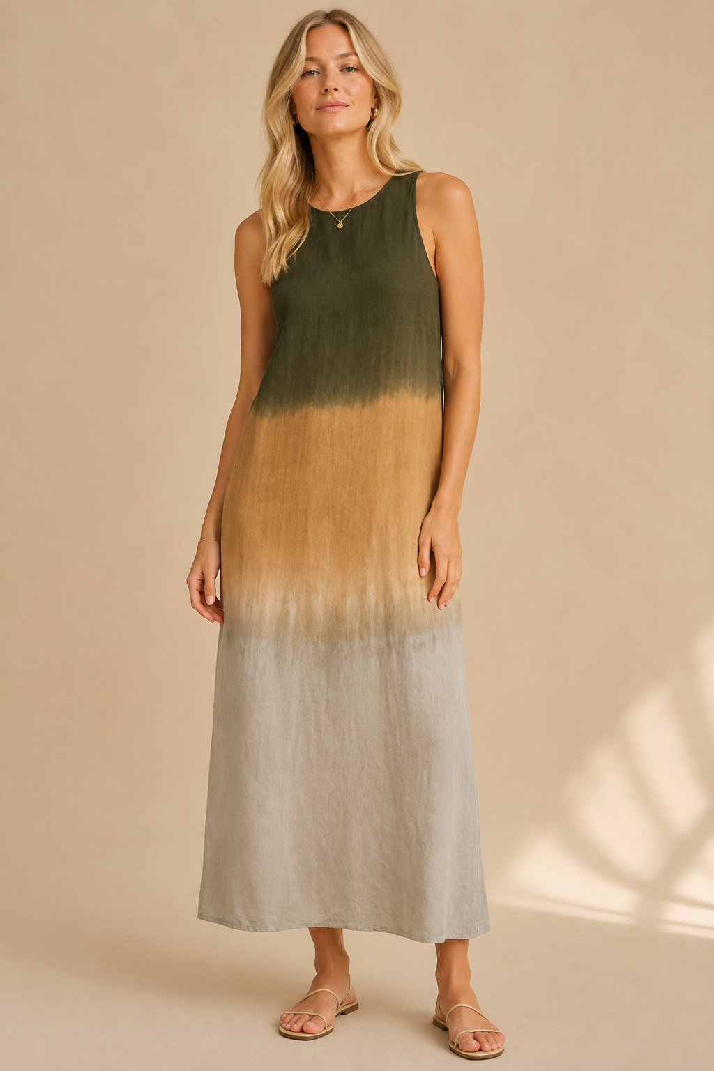 Vestido maxi fluido con elegante degradado
