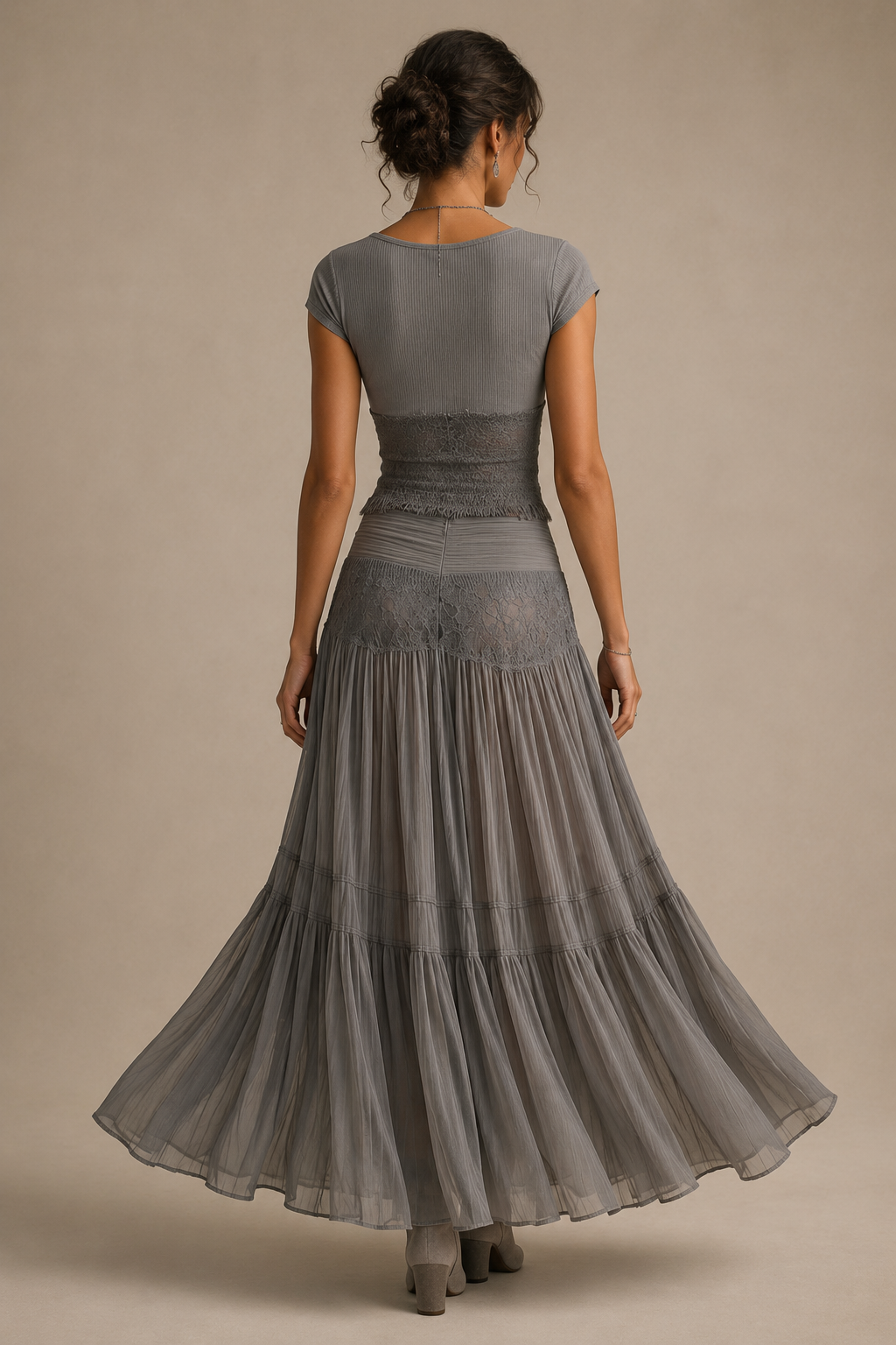 Conjunto de falda maxi y top
