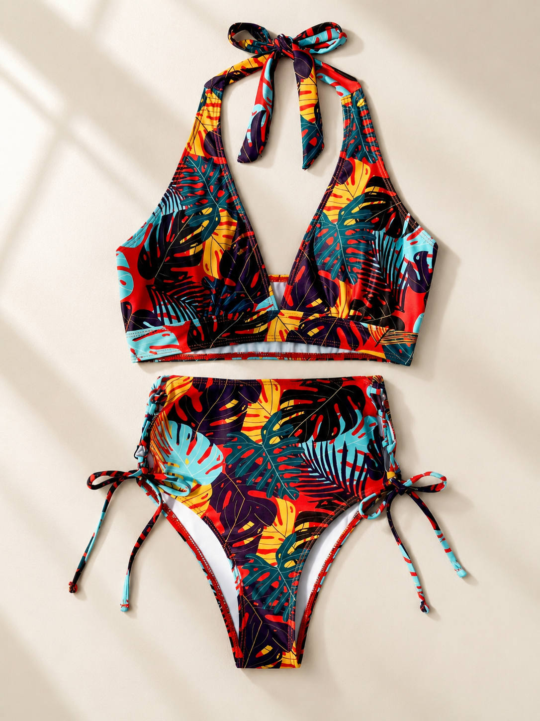 Bikini tropical con copas acolchadas