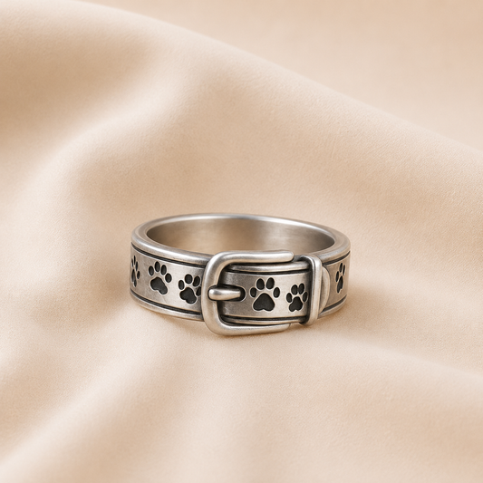 Anillo con diseño de collar de cachorro