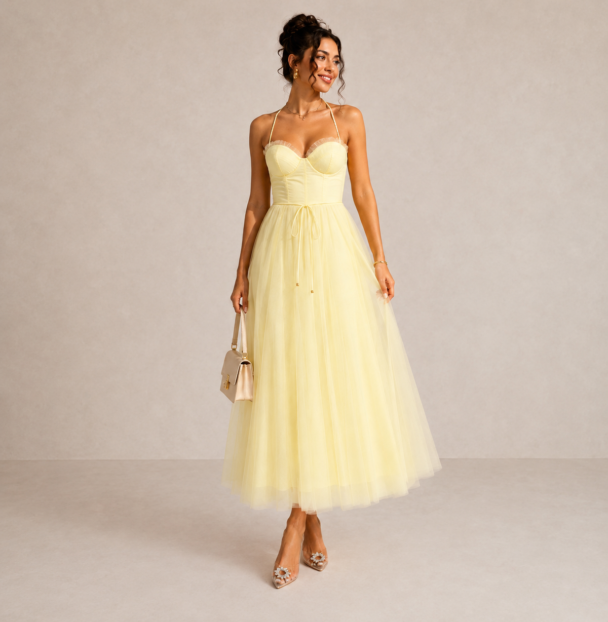 Vestido midi con escote envolvente
