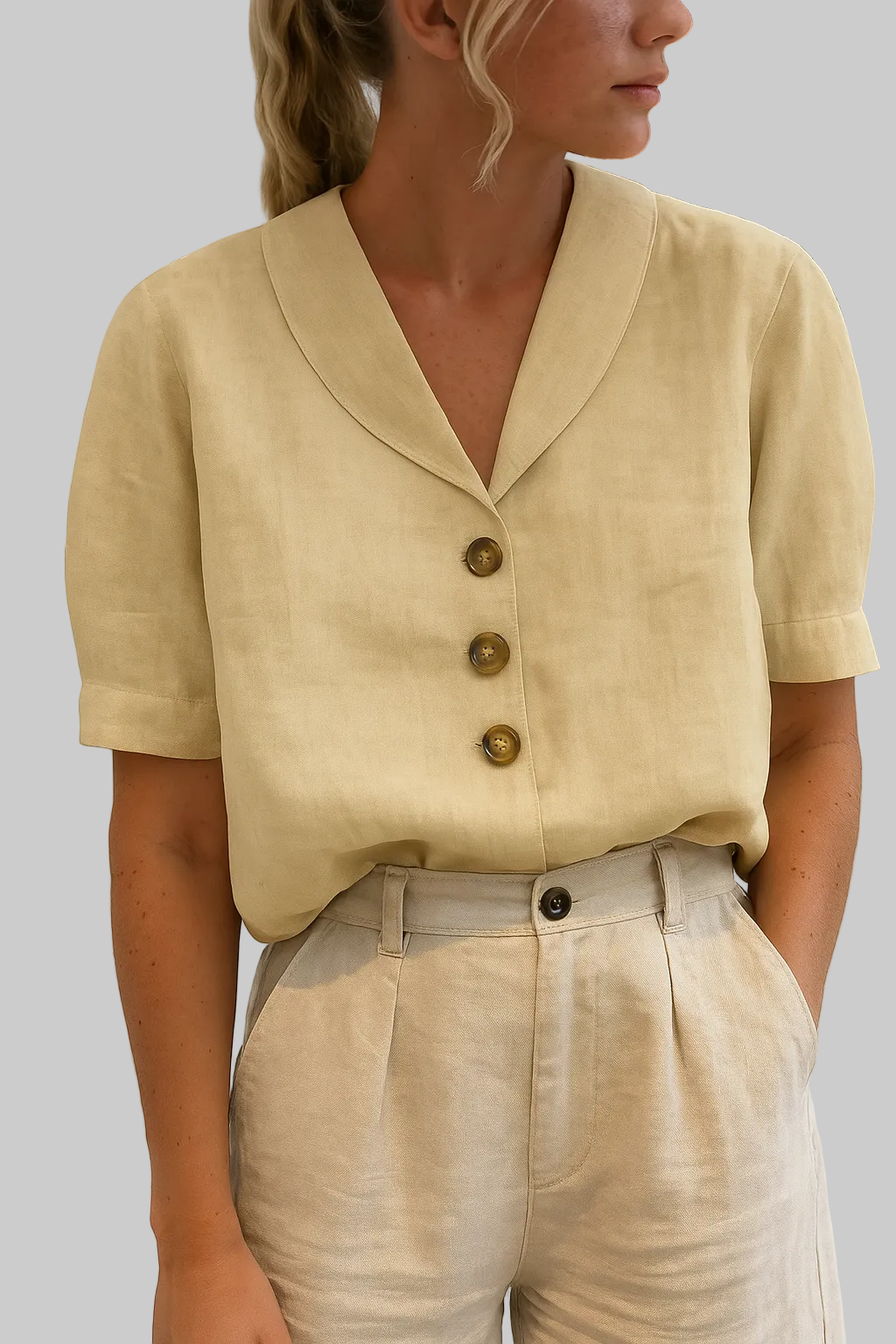 Blusa de lino elegante