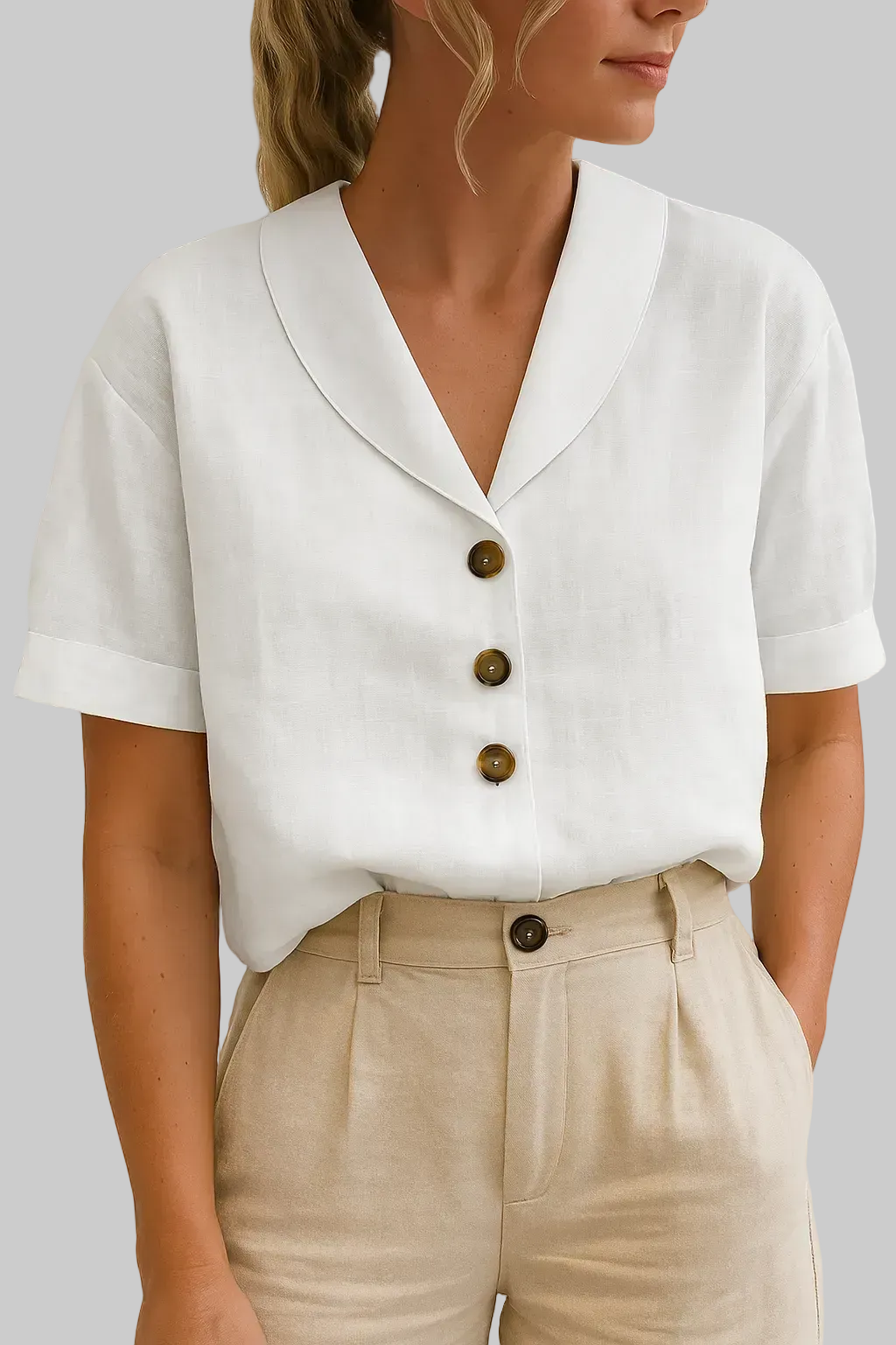 Blusa de lino elegante